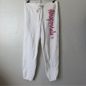 Aeropostale White Pink Logo Y2K Sweatpants Joggers